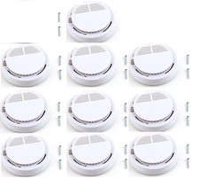 10 SMOKE DETECTORS Battery Power Units Home Fire Alarm Safety Sensor w/ battery picture