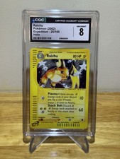 Pokémon Expedition Raichu Card 25/165 Holo Rare - CGC 8 picture