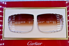 Cartier big c diamond cut lenses wood horn trivex Sunglasses ct0092o Choc 56 picture