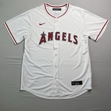 Nike Los Angeles Anaheim Angels Baseball Jersey Mens Large White MLB Blank Back picture