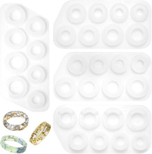 4 Pcs Resin Ring Molds,Silicone Resin Rings Making Kit,Round Pendant Jewelry picture