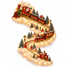 Christmas LED Wall Trail Light Santa Sleigh Reindeer Hanging Party Decoration picture