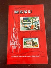 Vtg 1959 Menu Disneyland Carnation Ice Cream Parlor Pavilion Postcard Mailer PA picture
