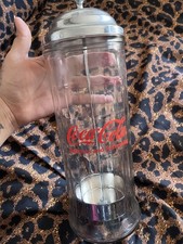 Vintage Coca-Cola Diner Soda Shop Glass Straw Dispenser Holder picture