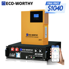 ECO-WORTHY Home Backup Power 48V 100Ah LiFePO4+3500W 48V Hybrid Inverter picture