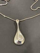 Bjorn Sigurd Østern D-A Norway 925S Teardrop Box Chain Necklace  picture