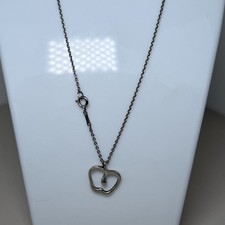 Tiffany & Co. Elsa Peretti Sterling Silver Open Apple Pendant Necklace picture