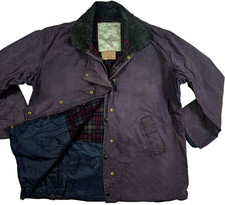 *HOT VTG Men's BARBOUR @ A305 TOWN COUNTRY PARKA LINED PURPLE WAXED Jacket C42 L picture