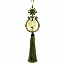 Handmade Chinese Pixiu Hanging Ornament Green Tassel Feng Shui Car Home Decor picture