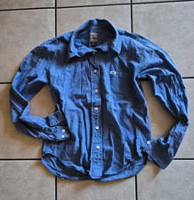 Vtg Y2k Cruel Girl Women's M Blue Check Woven Cotton Long Sleeve Button-Up Shirt picture