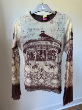 Flawed Vintage Rare Save The Queen Carousel Mesh Top Euro Y2K picture