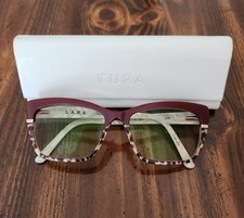 L.A.M.B. Gwen Stefani LA133 BUR Burgundy Tortoise Eyeglass Frame 54-16-140 Case picture