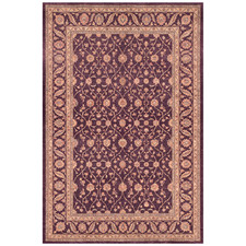 Fogbow Traditional All-Over Floral Bordered Aubergine Rose Ivory Washable Plum picture