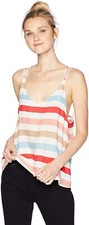 Jack by BB Dakota 173294 Womens Stripe Printed Top Hibiscus Red Size Medium picture