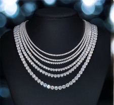 VVS1 Moissanite Tennis Chain Necklace S925 Silver GRA Certified Pass Dia Tester picture