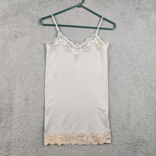 Vintage Y2K Babydoll Cami Top Women's Small Gray Lace Trim Bella Swan Coquette picture