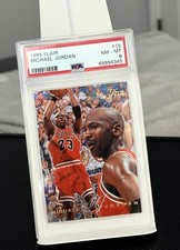 1995 Flair Basketball Michael Jordan #15 Chicago Bulls HOF GOAT PSA 8 Best Offer picture