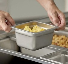 6 PACK 1/6 Size Stainless Steel Steam Prep Table Commercial Food Pan 4