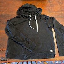 Vuori Black Lightweight Performance Pullover Hoodie Drawstring Womens Size S picture
