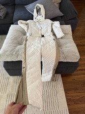 Bogner Women's White Hooded Belted Snowsuit Ski/Snowboard Size S picture
