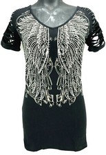 PLATINUM PLUSH LADIES OPEN SHOULDER WITH STRAPS AND RHINESTONES SHIRT #2238 picture