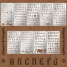9PCS Metal Stencils Wood Burning Tool Stencil Metal Letter Stencils for Journali picture