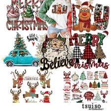 Festive 7-Piece Xmas Iron-On Transfer Decals for Creative Clothing Projects picture