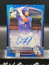 2025 Bowman Chrome MegaBox Blue Refractor Eduardo Quintero AUTO /150 Color Match picture