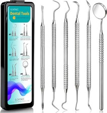 6PCS Dental Tools Teeth Cleaning Kit Plaque Tartar Scraper Picks Stainless Steel picture