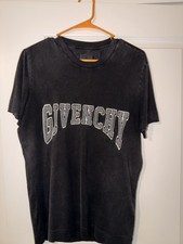 Givenchy Men's Embroidered College Logo T-Shirt in Faded Black Size S Fits M picture
