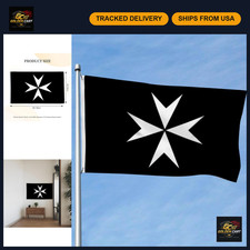 Order of Malta Flag 3x5 Ft - Hospitaller Knights of St John Banner, Outdoor/Indo picture
