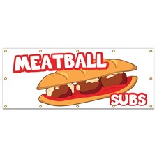 Meatball Subs Banner Heavy Duty 13 Oz Vinyl with Grommets picture