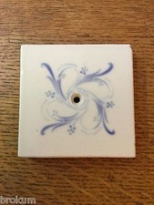 Vintage Glazed Ceramic Delft Blue & White Stove Tiles from Germany  picture