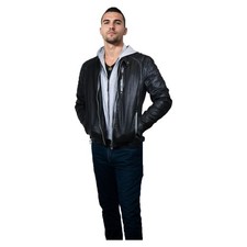 Mauritius Men's Hooded Leather Jacket picture