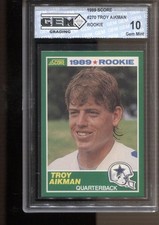 1989 Troy Aikman Score #270 Gem Mint 10 RC Rookie Dallas Cowboys picture