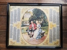 Vintage 1925 Almanac Calendar oberthur Almanac des postes / Telegraphes in frame picture