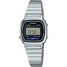 Casio LA670WA-1. Ladies Digital Silvertone Watch, Chronograph. Alarm, NEW picture