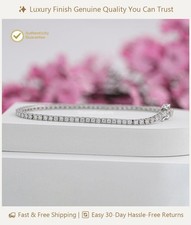 2.67CT Natural Round Cut Diamond In 14k White Gold Wedding Tennis Bracelet picture