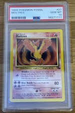 1999 Pokemon Fossil Moltres #27 PSA 10 Gem Mint (POP 130) picture