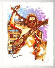 AJ Masthay Rosebud Letterpress Jerry Garcia Poster Embossed Edition #/500 picture