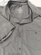 Kuhl Optimizr Shirt Men's Medium Grey Short Sleeve Button Stretch Tapered Fit picture