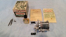 Vintage Pflueger Rocket No. 1355 Fishing Reel Box Manual Oil Extras Working picture
