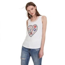 Desigual Beaded Heart Tank Magic Graphic US Small New picture