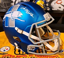Amon-Ra St. Brown Signed Lions Replica Full Size Retro NFL Helmet Beckett COA picture