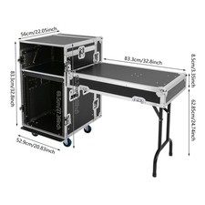 12U Sound Box 12U PA Rack/Road Case Top DJ Table Top 2 Layers Studio w/ Casters picture