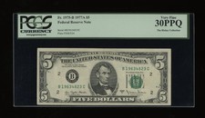 DBR 1977-A $5 FRN New York Fr. 1975-B PCGS 30 PPQ Serial B19634823C picture