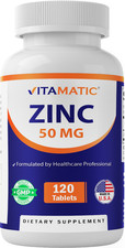 Vitamatic Zinc 50mg as Zinc Gluconate - Immunity Boosting Supplement 120 Tablets picture
