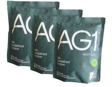 Genuine 3x Bags AG1 Athletic Greens PowderPouch 12.7oz 360g 30 Day Supply 07/28 picture
