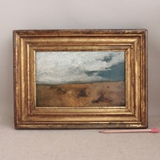 Anton Müller-Wischin German Impressionist Painting Haystacks Landscape 1920s Vtg picture