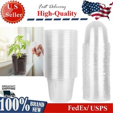 Clear Nursery Pots with Humidity Dome 30 Sets Plastic Plant Pot Seedling Planter picture
